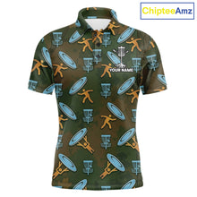 Load image into Gallery viewer, Disc Golf Polo Shirt Personalized Name Camouflage Golf Shirt Custom Disc Golfer Polo Gift For Men