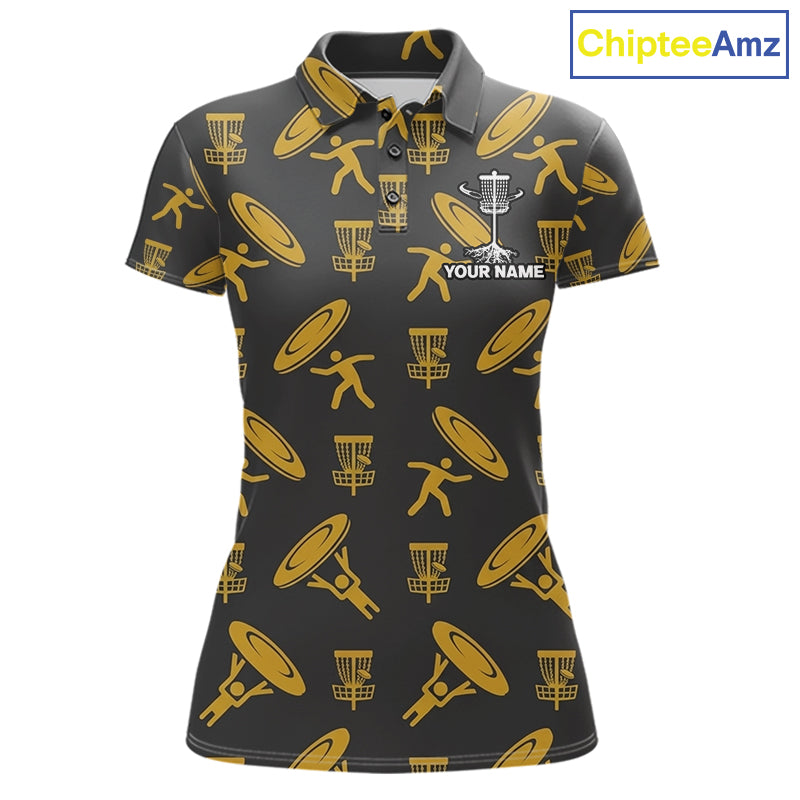 Personalized Disc Golf Polo Shirt Custom Name Golf Shirt Disc Golfer Gift Performance Polo For Womens