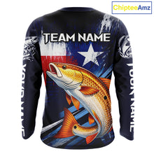 Load image into Gallery viewer, Personalized Redfish Long Sleeve Performance Fishing Shirts, Redfish Custom Texas Fishing Jersey NHT503