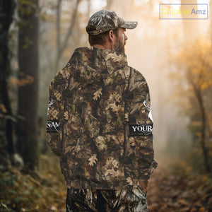 Deer Hunting Full Forest Camo 3D Printing Custom Name Shirts, Whitetail Deer Hunting Shirts NHT189