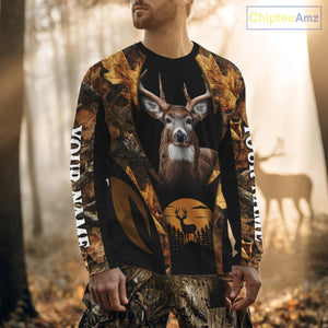 Deer Hunting Black With Camo Autumn - Personalized All Over Print Deer Hunting Clothes NHT190