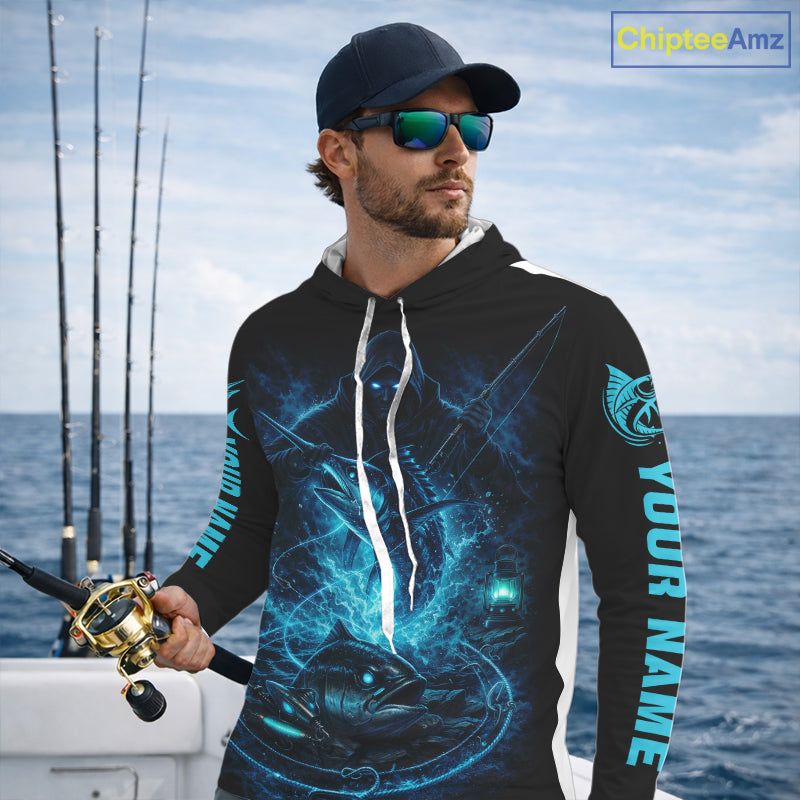 Personalized Marlin Fishing Shirt Long Sleeve  For Men, Marlin Action Angler Shirt NHT436