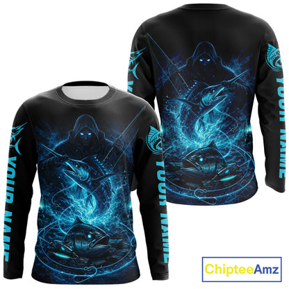 Personalized Marlin Fishing Shirt Long Sleeve For Men, Marlin Action Angler Shirt NHT436