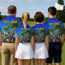 Load image into Gallery viewer, Custom Team Name Tropical Golf Polo Shirt – Funny Macaw Parrot Beach Golf Shirt For Men NHT859