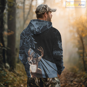 Deer Hunting Dark Blue Camo Grim Reaper Custom Name 3D All Over Print Shirts Gift For Hunters NHT84