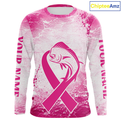 Pink Mahi Mahi Fishing Shirt Long Sleeve, Breast Cancer Awareness Fishing Shirt, Fisher Gift NHT1470