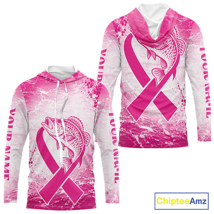 Pink Crappie Fishing Shirt Hooded Long Sleeve, Breast Cancer Awareness Fishing Shirt, Crappie Fisher Gift NHT1472