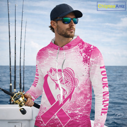 Pink Crappie Fishing Shirt Hooded Long Sleeve, Breast Cancer Awareness Fishing Shirt, Crappie Fisher Gift NHT1472