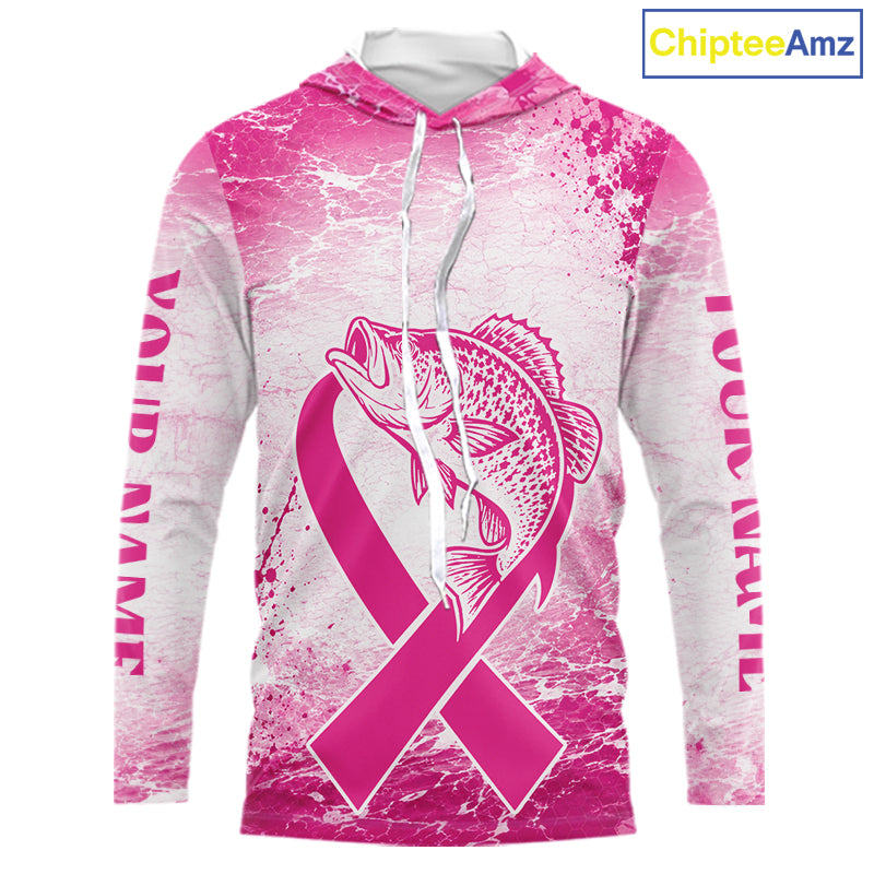 Pink Crappie Fishing Shirt Hooded Long Sleeve, Breast Cancer Awareness Fishing Shirt, Crappie Fisher Gift NHT1472