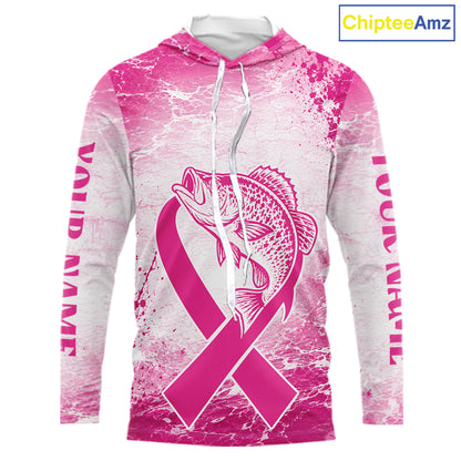 Pink Crappie Fishing Shirt Hooded Long Sleeve, Breast Cancer Awareness Fishing Shirt, Crappie Fisher Gift NHT1472