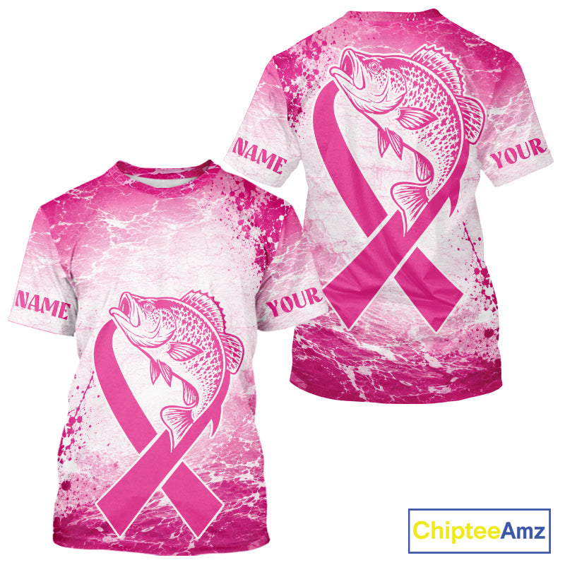 Pink Crappie Fishing Shirt Short Sleeve, Breast Cancer Awareness Fishing Shirt, Crappie Fisher Gift NHT1472