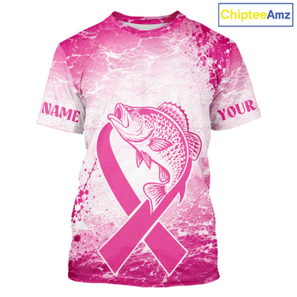 Pink Crappie Fishing Shirt Short Sleeve, Breast Cancer Awareness Fishing Shirt, Crappie Fisher Gift NHT1472