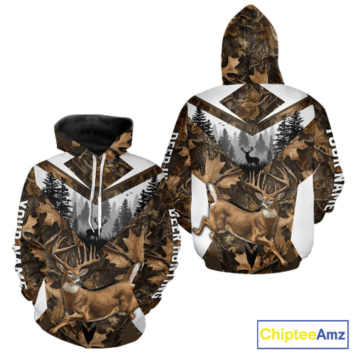 Whitetail Deer Hunting Custom Name Camo Shirt, Deer Hunting Shirt NHT332