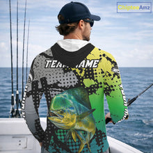 Load image into Gallery viewer, Mahi Mahi Fishing Shirt Green Camo Custom Name, Mahi Mahi Fishing Team Jerseys NHT444