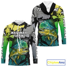 Load image into Gallery viewer, Mahi Mahi Fishing Shirt Green Camo Custom Name, Mahi Mahi Fishing Team Jerseys NHT444