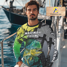 Load image into Gallery viewer, Mahi Mahi Fishing Shirt Green Camo Custom Name, Mahi Mahi Fishing Team Jerseys NHT444