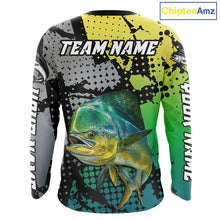 Load image into Gallery viewer, Mahi Mahi Fishing Shirt Green Camo Custom Name, Mahi Mahi Fishing Team Jerseys NHT444