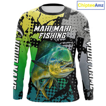 Load image into Gallery viewer, Mahi Mahi Fishing Shirt Green Camo Custom Name, Mahi Mahi Fishing Team Jerseys NHT444