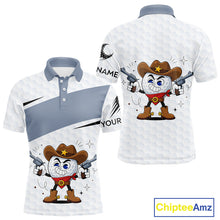 Load image into Gallery viewer, Funny Mens Golf Polo Shirts Custom Cowboy Golf Ball Golf Outfits, Best Golf Gifts NHT860
