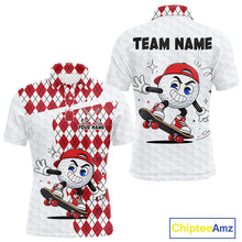 Load image into Gallery viewer, Mens Golf Polo Shirt Argyle Pattern Golf Shirts For Mens Funny Golf Ball Shirt Gifts|Red  NHT861