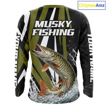 Load image into Gallery viewer, Musky Fishing Custom Long Sleeve Tournament Shirts, Muskie Fishing Shirt Jerseys NHT455