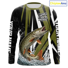 Load image into Gallery viewer, Musky Fishing Custom Long Sleeve Tournament Shirts, Muskie Fishing Shirt Jerseys NHT455