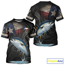 Load image into Gallery viewer, Personalized Texas Tuna Fishing T-Shirt – Custom Name Angler Apparel For Fishermen