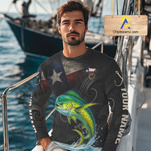 Load image into Gallery viewer, Personalized Texas Mahi Mahi Fishing Shirt – Custom Name Angler Apparel For Fishermen