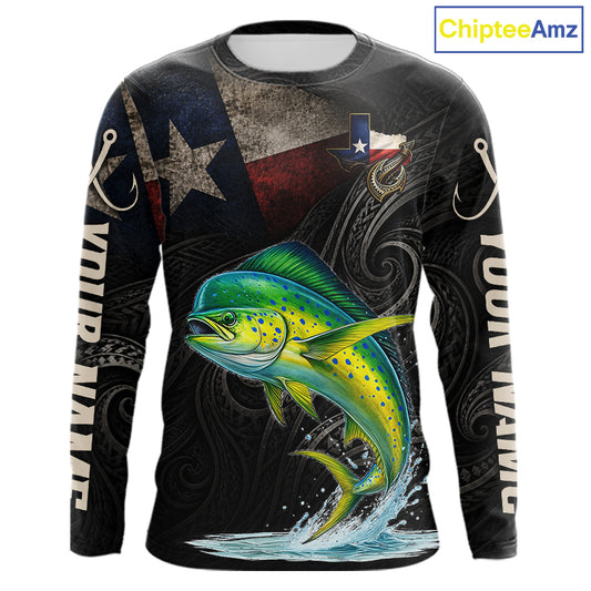 Personalized Texas Mahi Mahi Fishing Shirt – Custom Name Angler Apparel For Fishermen