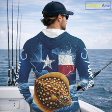 Load image into Gallery viewer, Texas Flag Flounder Fishing Jersey Performance Fishing Shirt, Saltwater Angler Gift For Men 