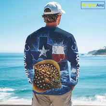 Load image into Gallery viewer, Texas Flag Flounder Fishing Jersey Performance Fishing Shirt, Saltwater Angler Gift For Men 