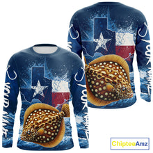Load image into Gallery viewer, Texas Flag Flounder Fishing Jersey Performance Fishing Shirt, Saltwater Angler Gift For Men 