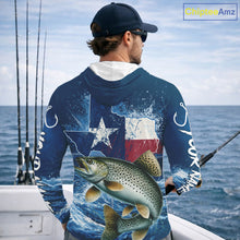 Load image into Gallery viewer, Texas Flag Speckled Trout Fishing Jersey Performance Fishing Shirt, Saltwater Angler Gift For Men 