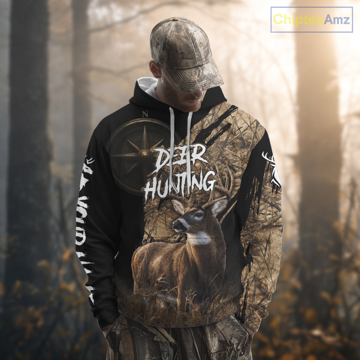 Custom Deer Hunting Shirt with Compass Design, Best for Hunting Season NHT287