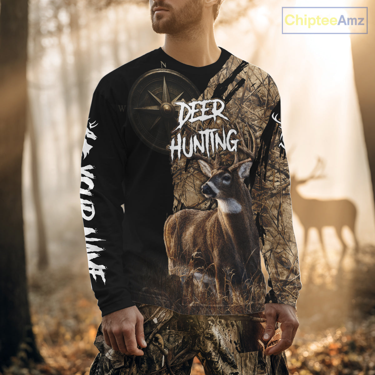 Custom Deer Hunting Shirt with Compass Design, Best for Hunting Season NHT287