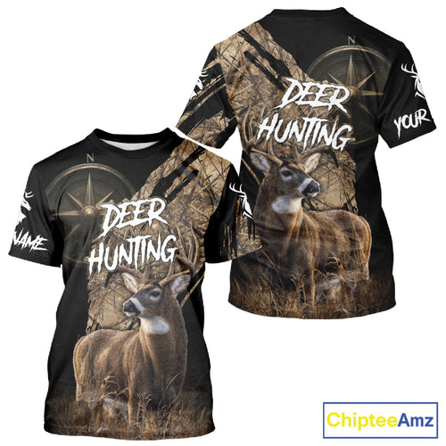 Custom Deer Hunting Shirt with Compass Design, Best for Hunting Season NHT287