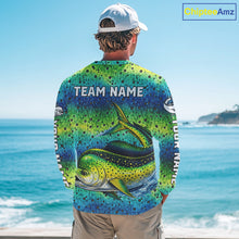 Load image into Gallery viewer, Mahi Mahi Fishing Team Jerseys, Mahi Mahi Fishing Shirts Long Sleeve Green Camo  NHT614