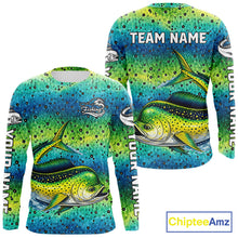 Load image into Gallery viewer, Mahi Mahi Fishing Team Jerseys, Mahi Mahi Fishing Shirts Long Sleeve Green Camo  NHT614