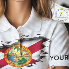 Load image into Gallery viewer, Florida Flag Personalized Golf Pattern Ball Polo Shirts Patriotic Golf Shirts For Womens NHT675