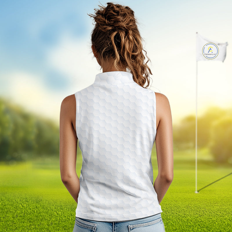 American Flag Personalized Golf Pattern Ball Womens Sleeveless Polo Shirts Patriotic Golf Shirts For Mens NHT676