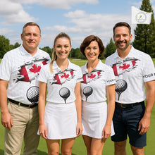 Load image into Gallery viewer, Canada Flag Personalized Golf Pattern Ball Polo Shirts Patriotic Golf Shirts For Womens NHT677
