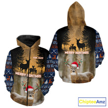 Load image into Gallery viewer, Personalized Huntmas Deer Hunting Shirt, Merry Huntmas Deer hunting Christmas Gifts NHT289
