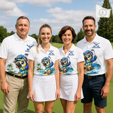 Load image into Gallery viewer, Personalized Surfing Parrot Mens Golf Polo Shirt Tropical Beach Bird Golf Team Shirt NHT1189