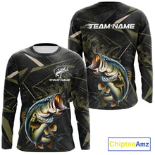 Load image into Gallery viewer, Personalized Bass Fishing Jersey, Custom Name Long Sleeve Fishing Shirt For Men 