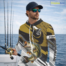 Load image into Gallery viewer, Personalized Bass Hooded Fishing Shirts Long Sleeve For Men, Bass Fishing Shirt Sport Jerseys NHT511