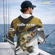 Load image into Gallery viewer, Personalized Bass Hooded Fishing Shirts Long Sleeve For Men, Bass Fishing Shirt Sport Jerseys NHT511