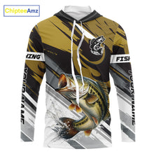 Load image into Gallery viewer, Personalized Bass Hooded Fishing Shirts Long Sleeve For Men, Bass Fishing Shirt Sport Jerseys NHT511