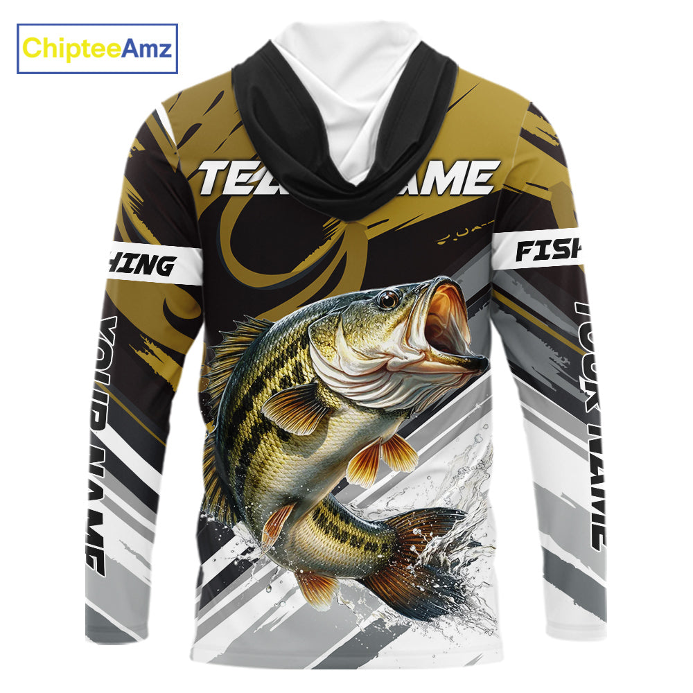Personalized Bass Hooded Fishing Shirts Long Sleeve For Men, Bass Fishing Shirt Sport Jerseys NHT511