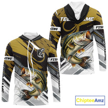 Load image into Gallery viewer, Personalized Bass Hooded Fishing Shirts Long Sleeve For Men, Bass Fishing Shirt Sport Jerseys NHT511