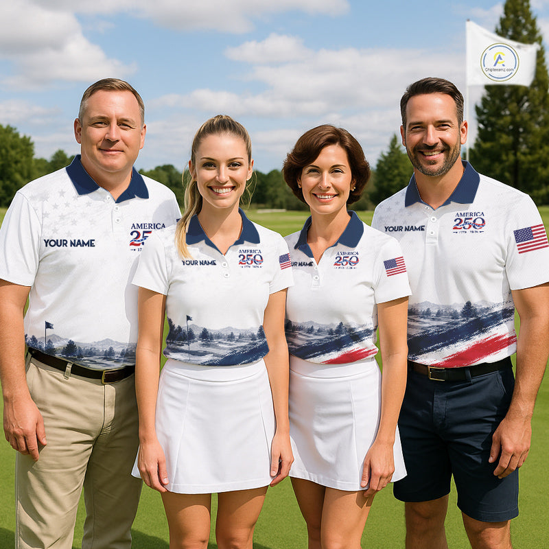 Personalized American Flag Womens Golf Polo Shirt – Patriotic Eagle USA Apparel NHT1032